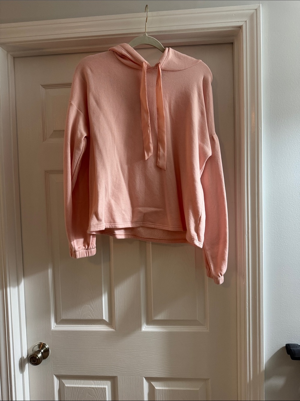Kaari Blue Light Pink Hooded Pullover Sweatshirt
